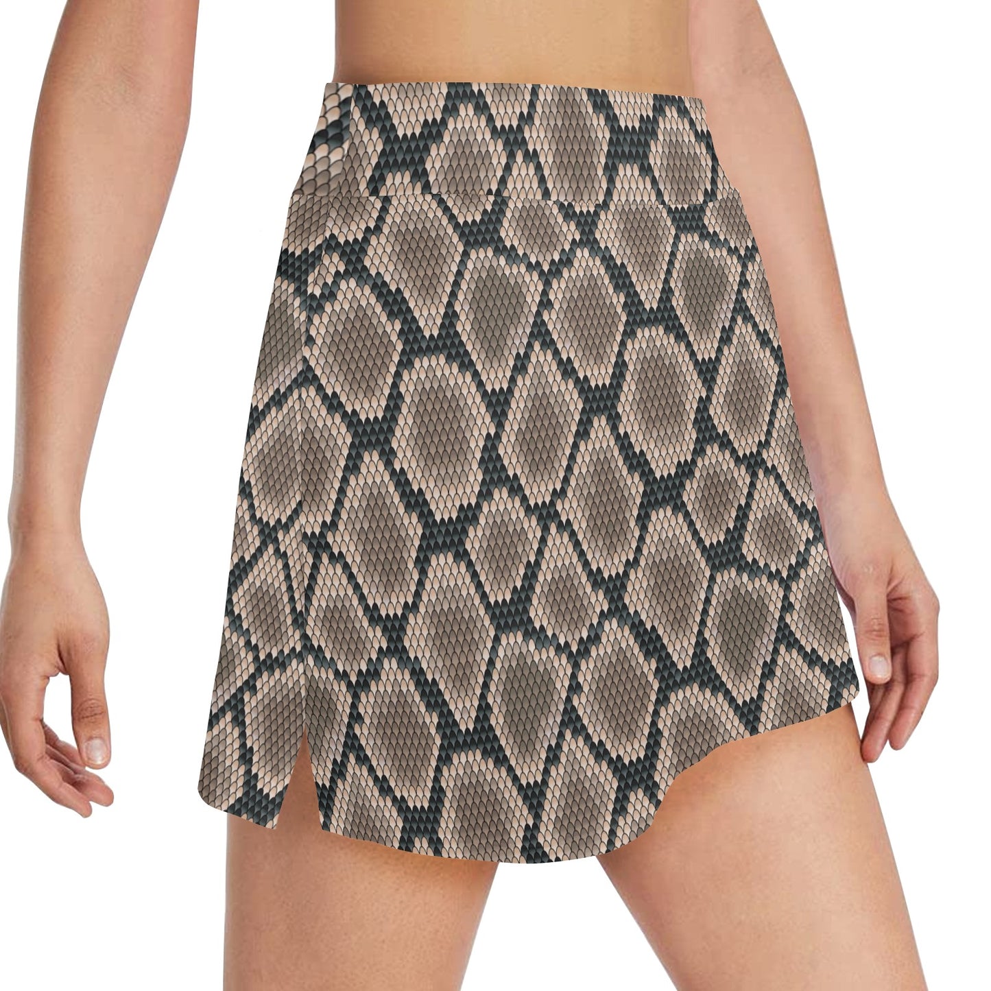 Snake Skin Design Print 17" Golf & Pickleball Skort with Pockets