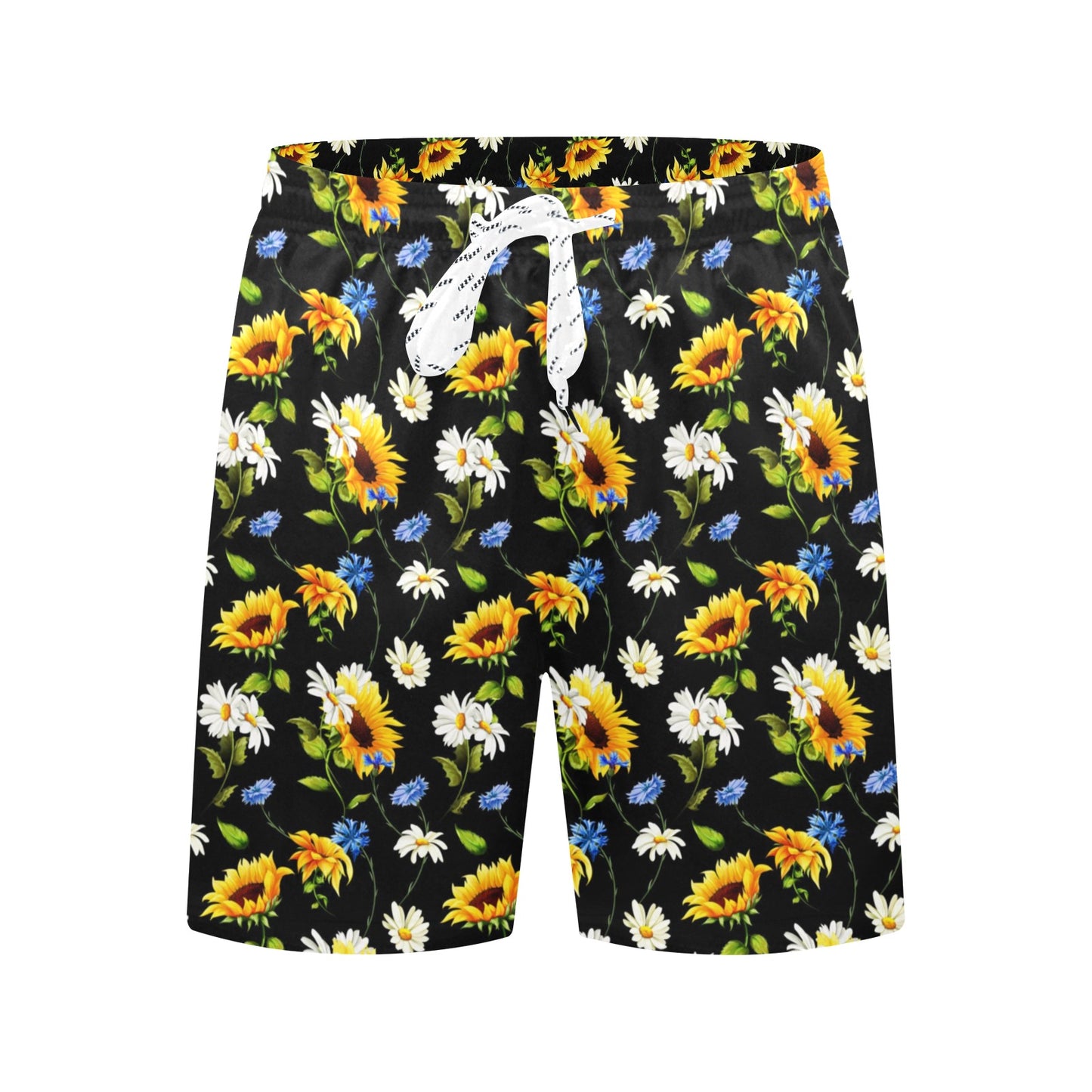 Sunflower Chamomile Bright Color Print Men's Swim Trunks Beach Shorts