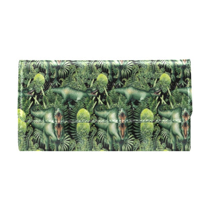 Dinosaur T Rex Print Pattern Women's Trifold Wallet