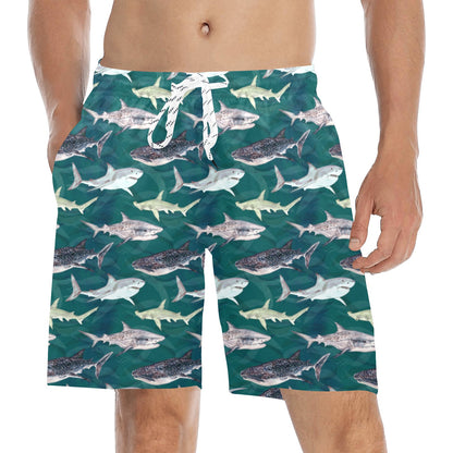 Shark Style Print Men's Swim Trunks Beach Shorts