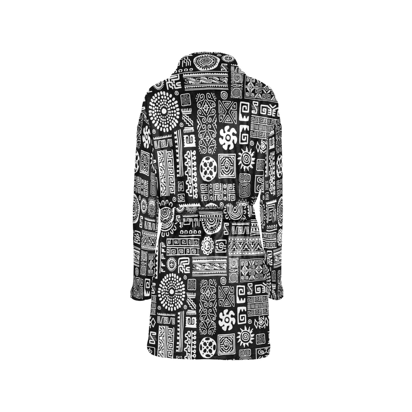 Polynesian Pattern Print Design A02 Women's Fleece Robe