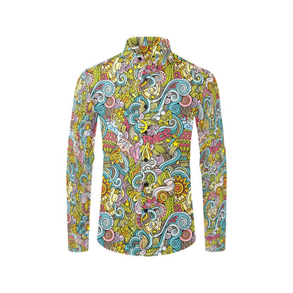 Hippie Print Design LKS301 Men's Long Sleeve Dress Shirt