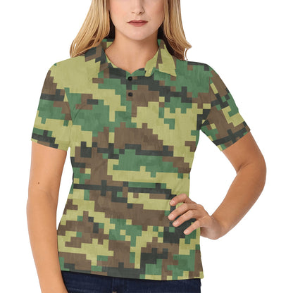 ACU Army Digital Pattern Print Design 02 Women's Polo Shirt