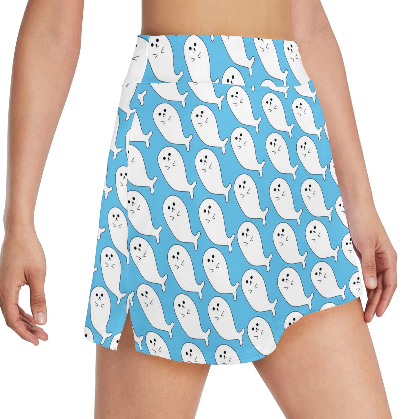 Sea Lion Print Design LKS402 17" Golf & Pickleball Skort with Pockets