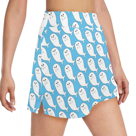 Sea Lion Print Design LKS402 17" Golf & Pickleball Skort with Pockets