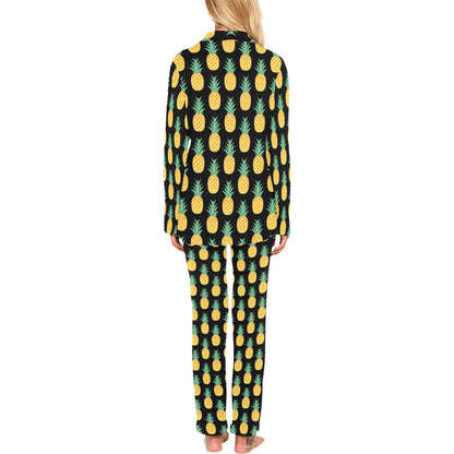 Pineapple Pattern Print Design A03 Women's Long Pajama Set