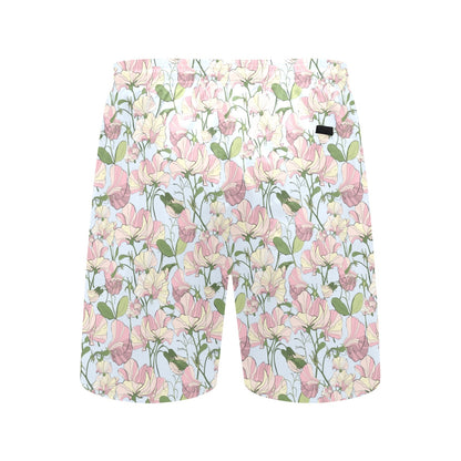 Sweet Pea Print Design LKS304 Men's Swim Trunks Beach Shorts