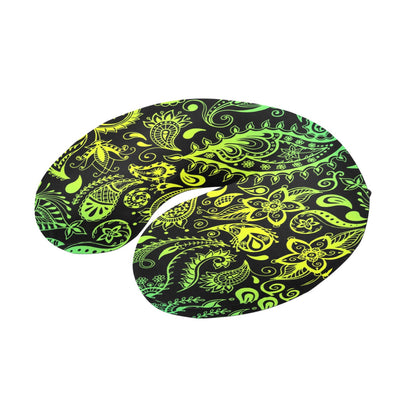 Paisley Green Design Print U-Shaped Travel Neck Pillow