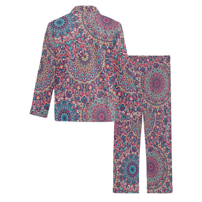 Boho Pattern Print Design 05 Men's Long Pajama Set