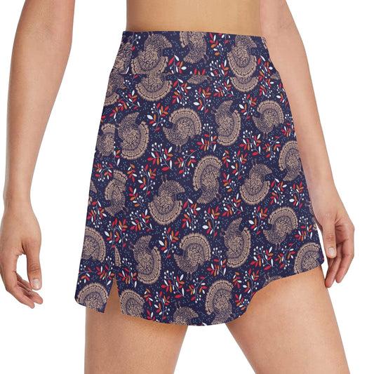 Turkey Print Design LKS401 17" Golf & Pickleball Skort with Pockets