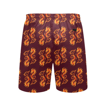 Dragons Fire Design Men's Swim Trunks Beach Shorts