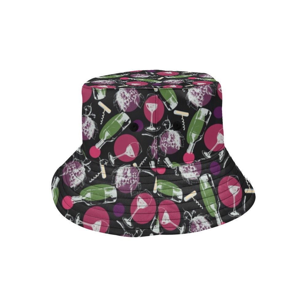 Wine Print Design LKS307 Unisex Bucket Hat