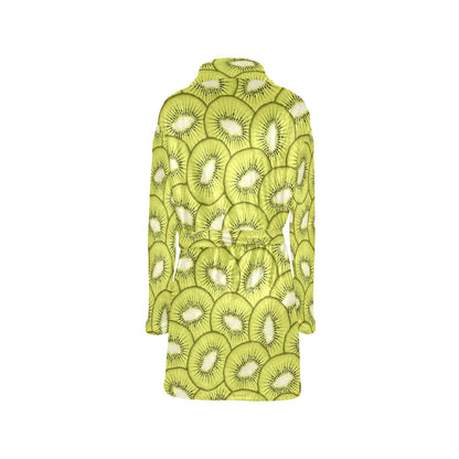 Kiwi Pattern Print Design KW07 Women's Fleece Robe