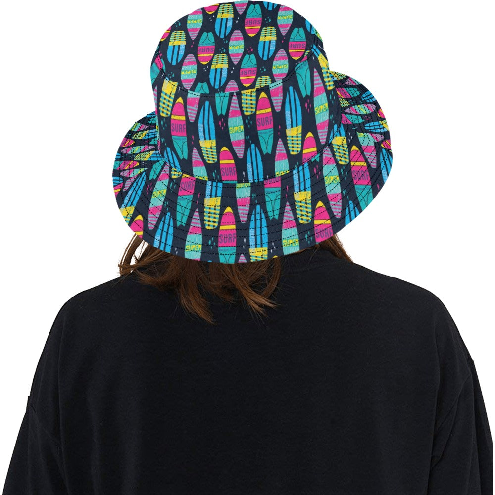 Surfboard Colorful Print Design LKS302 Unisex Bucket Hat