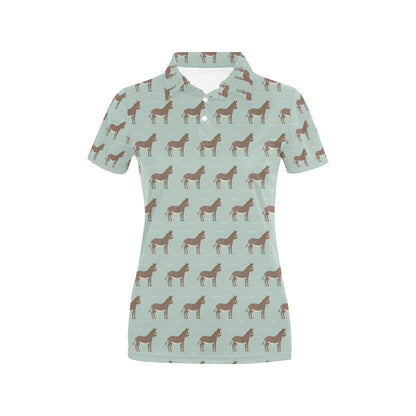 Donkey Print Design LKS402 Women's Polo Shirt