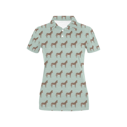 Donkey Print Design LKS402 Women's Polo Shirt