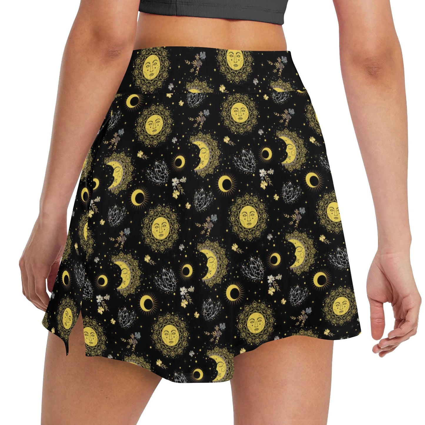 Sun Moon Print Design LKS301 17" Golf & Pickleball Skort with Pockets