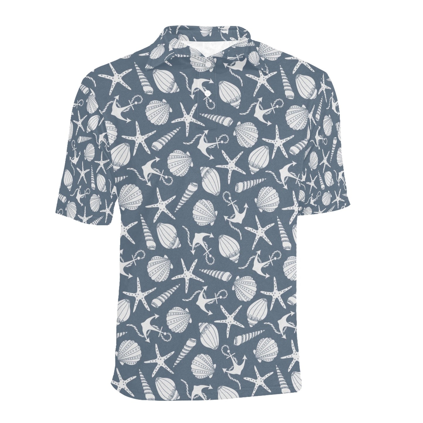 Products Seashell Print Design LKS306 Men Polo Shirt