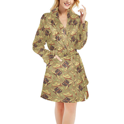 Western Cowboy Themed Women's Fleece Robe