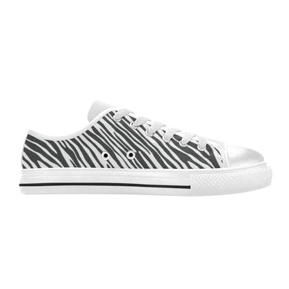 Zebra Classic Print Design LKS302 Women's White Low Top Shoes