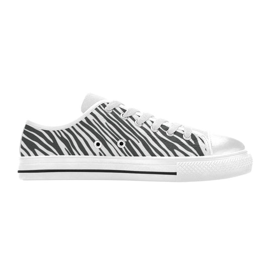 Zebra Classic Print Design LKS302 Women's White Low Top Shoes