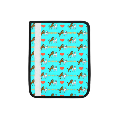 Horse Couple Love Print Design LKS309 Car Seat Belt Cover