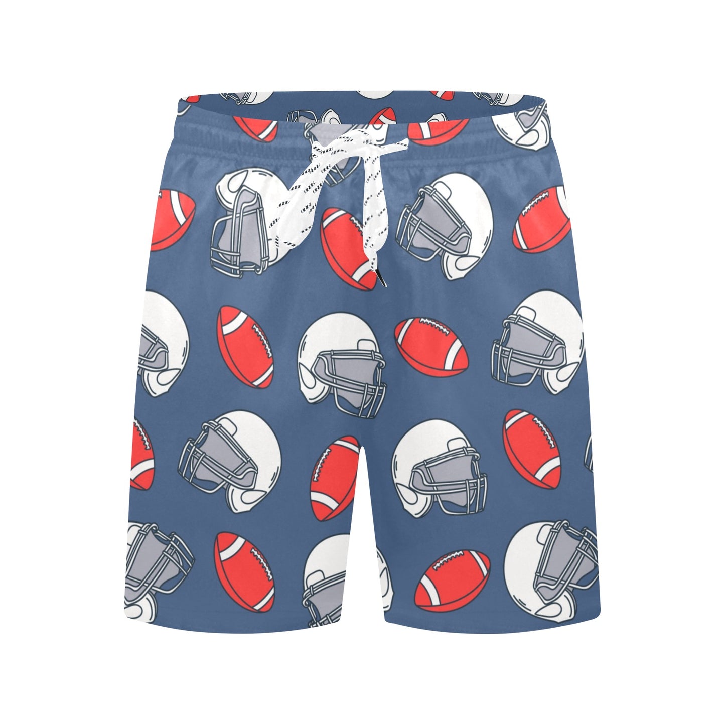 American Football Helmet Design Pattern Men's Swim Trunks Beach Shorts