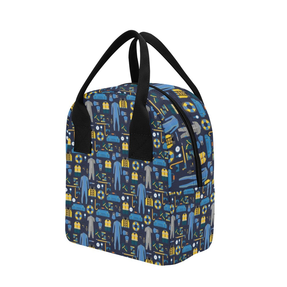 Scuba Equipment Print Design LKS305 Insulated Lunch Bag