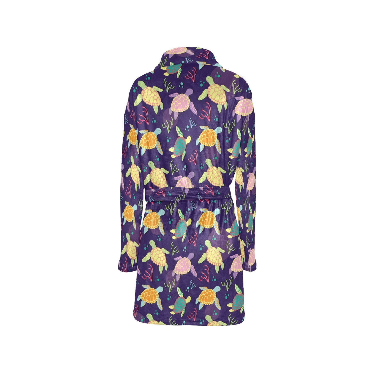 Sea Turtle Color Smile Women's Fleece Robe