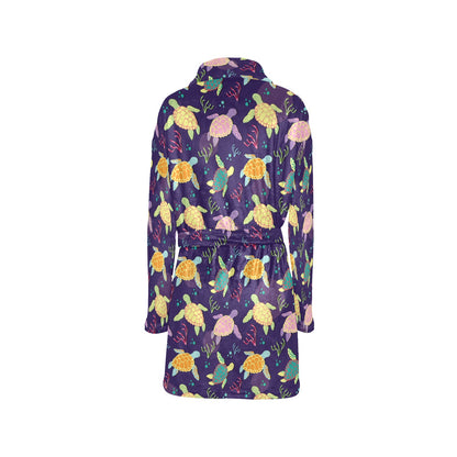 Sea Turtle Color Smile Women's Fleece Robe