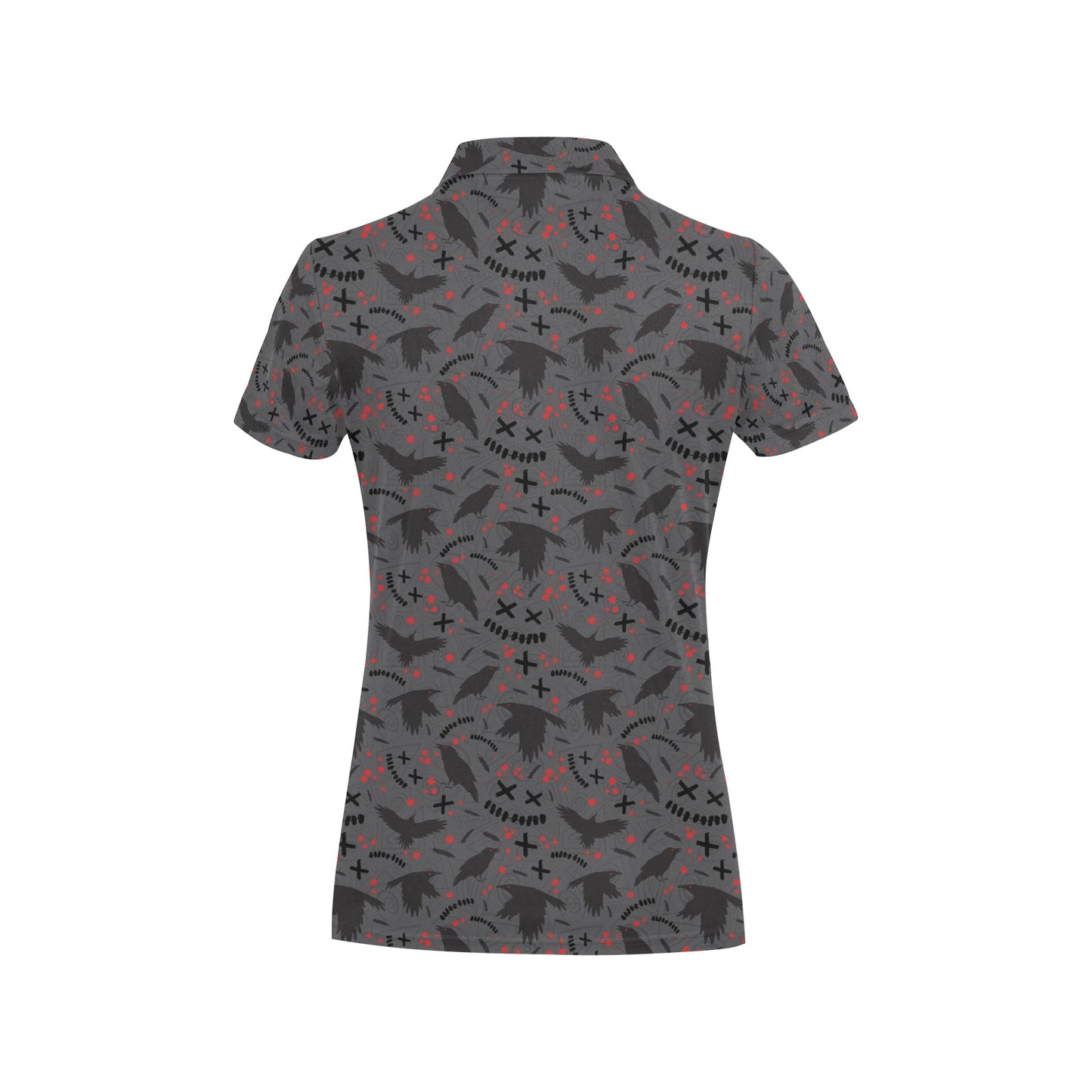 Crow Pattern Print Design 02 Women's Polo Shirt