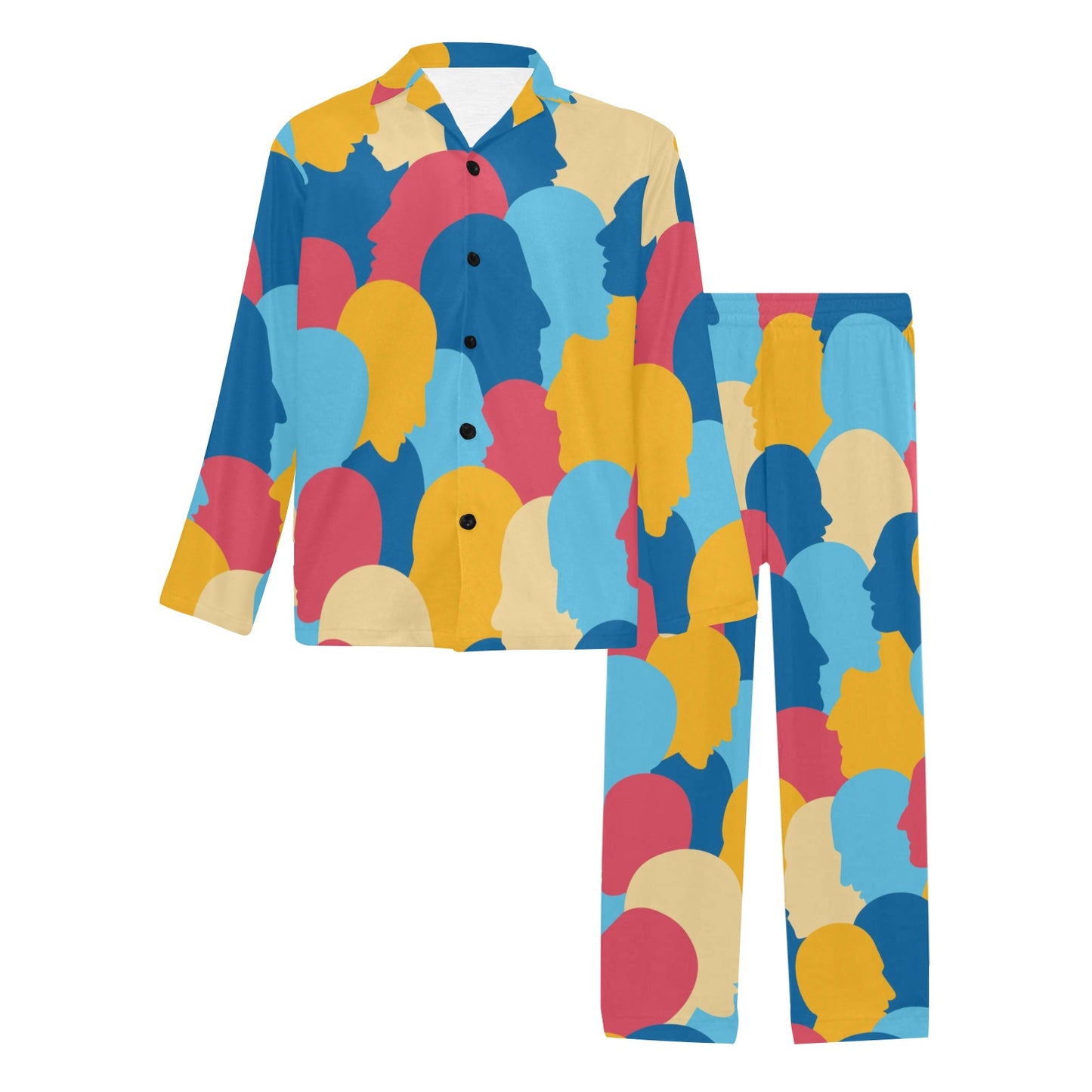 Psychology Pattern Print Design A02 Men's Long Pajama Set