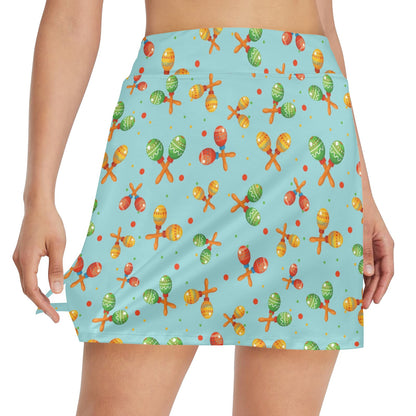 Maracas Print Design LKS402 17" Golf & Pickleball Skort with Pockets