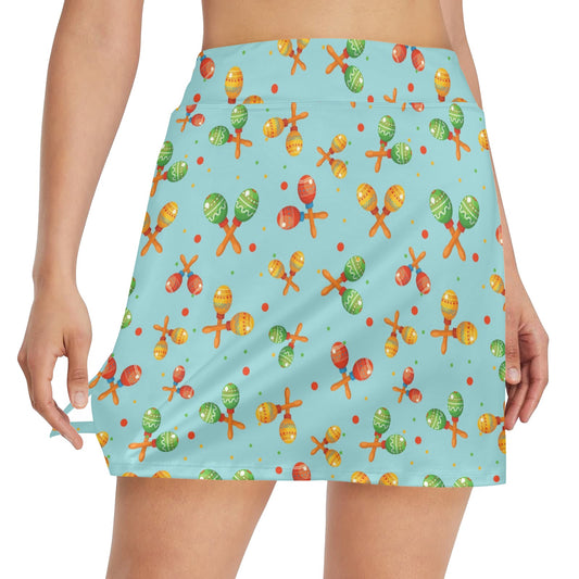 Maracas Print Design LKS402 17" Golf & Pickleball Skort with Pockets