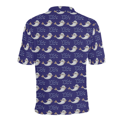 Sea Lion Print Design LKS404 Men Polo Shirt