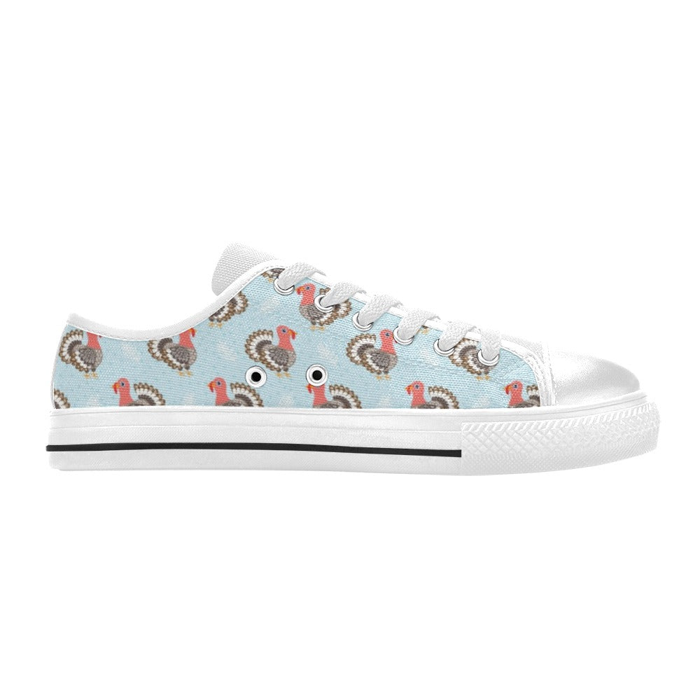 Turkey Print Design LKS403 Women's White Low Top Shoes