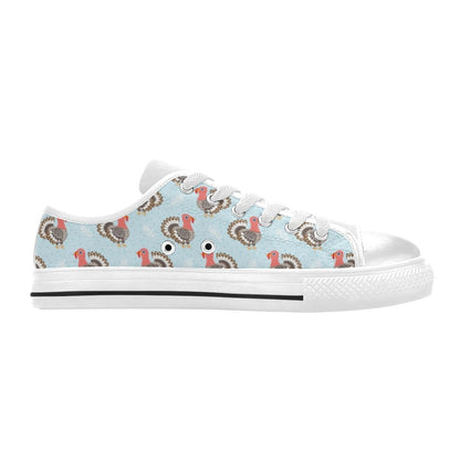 Turkey Print Design LKS403 Women's White Low Top Shoes