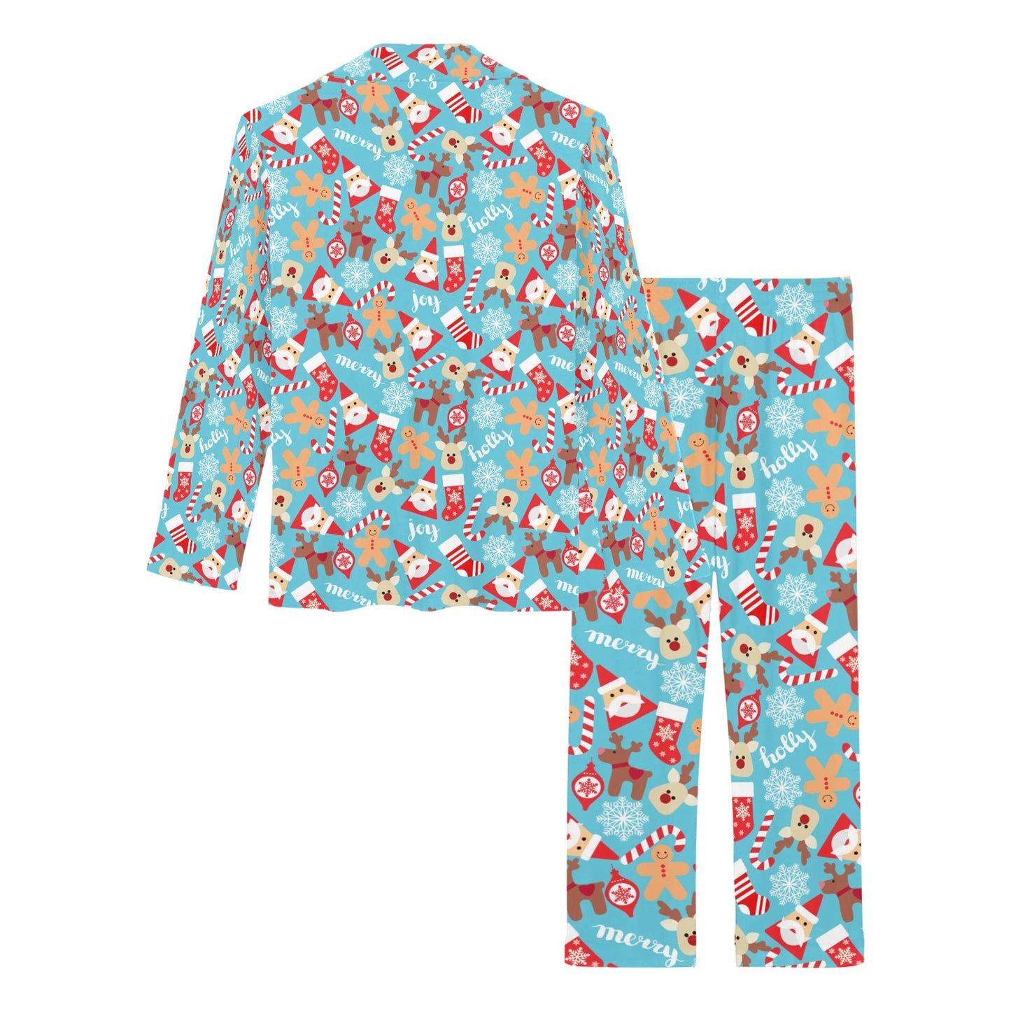 Santa Christmas Themed Print Design LKS306 Women's Long Pajama Set