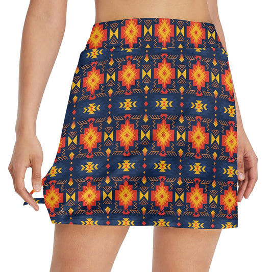 Southwest Pattern Print Design LKS307 17" Golf & Pickleball Skort with Pockets