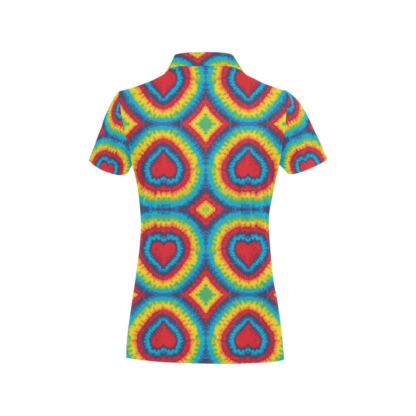 Tie Dye Heart shape Women's Polo Shirt