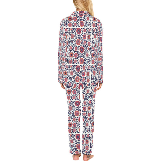 Suzani Print Design LKS304 Women's Long Pajama Set