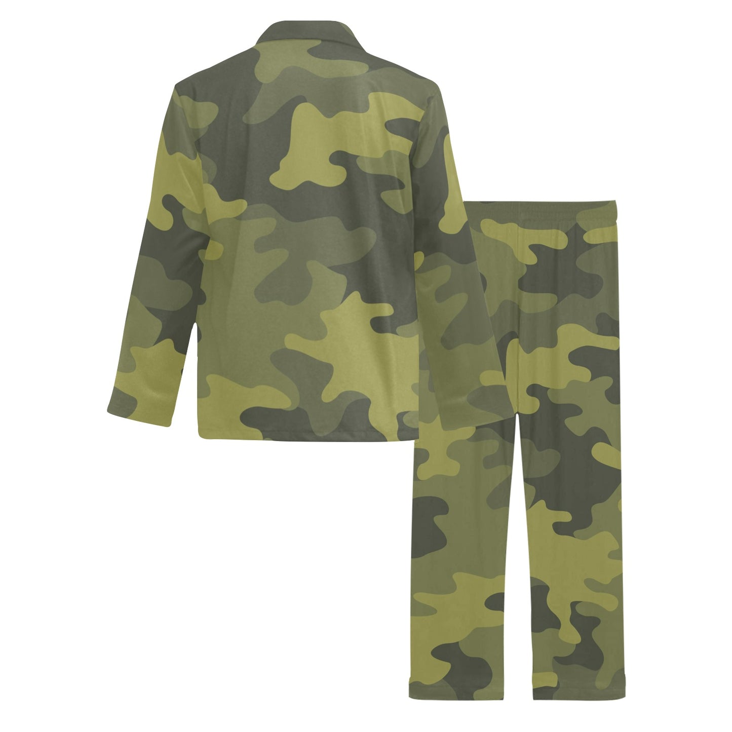 Military Camouflage Pattern Print Design 02 Men's Long Pajama Set