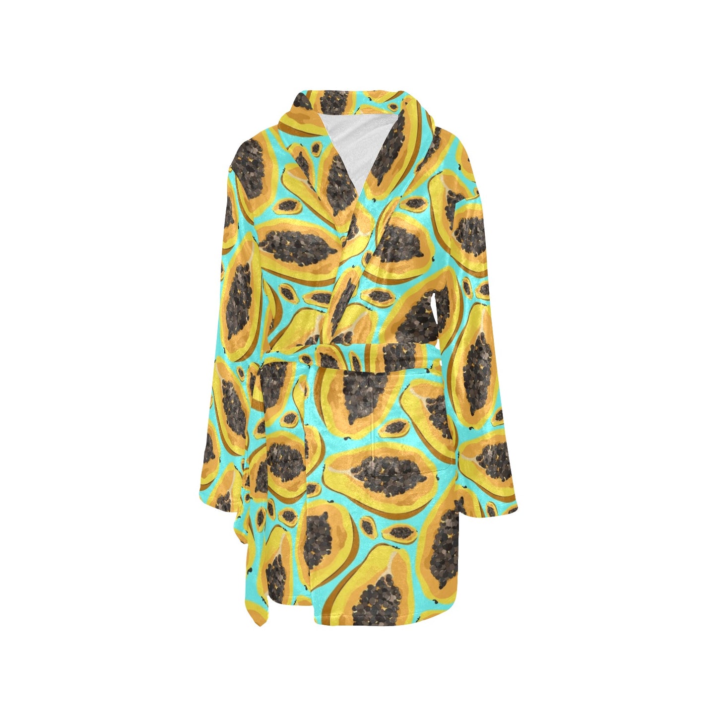 Papaya Pattern Print Design PP03 Women's Fleece Robe