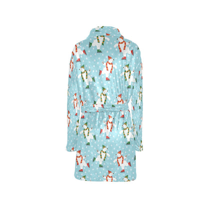 Polar Bear Pattern Print Design PB07 Women's Fleece Robe