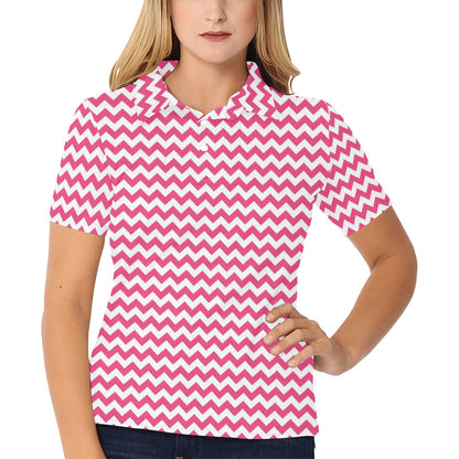 Chevron Print Design LKS402 Women's Polo Shirt