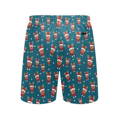 Reindeer Print Design LKS406 Men's Swim Trunks Beach Shorts