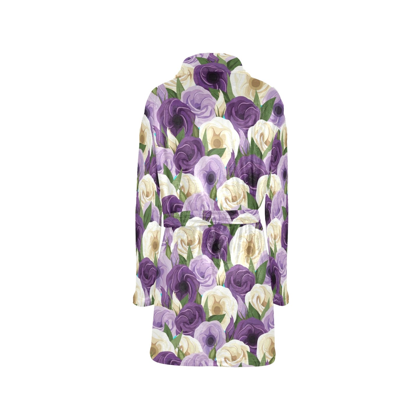 Lisianthus Pattern Print Design LT01 Women's Fleece Robe
