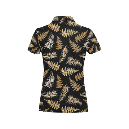 Fern Leave Bright Print Pattern Women's Polo Shirt
