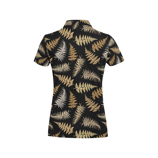 Fern Leave Bright Print Pattern Women's Polo Shirt
