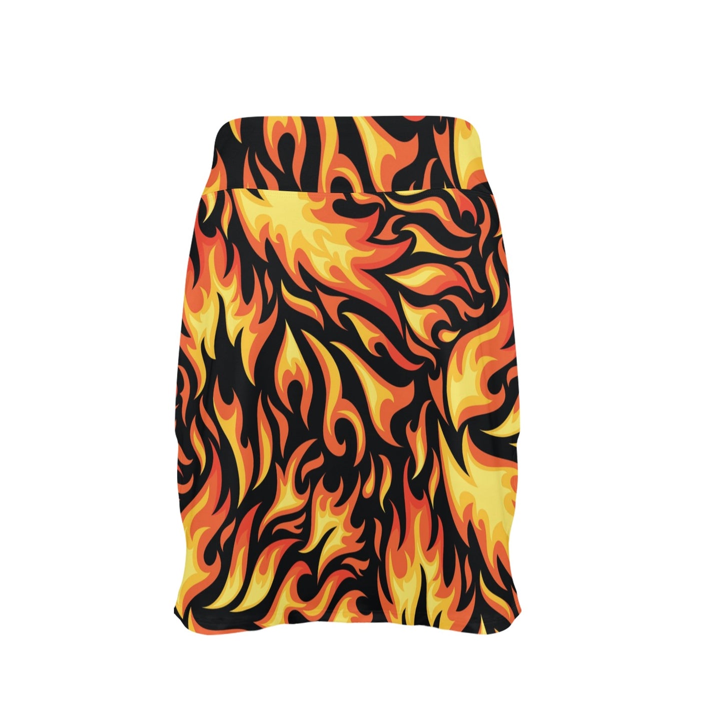 Flame Fire Design Pattern 17" Golf & Pickleball Skort with Pockets